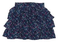 Tmavomodrá síťovaná vrstvená květovaná sukně Name it