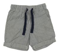 Tmavomodro-bílé pruhované plátěné kraťasy Little kids