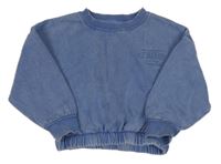 Modrá crop oversize mikina s nápisem Primark