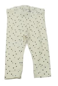 Smetanové srdíčkované legíny H&M