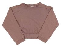 Starorůžová oversize crop mikina Zara