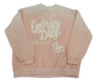 Světlerůžová ombré mikina s nápisem H&M