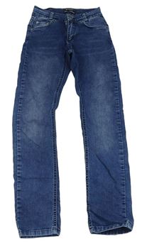 Tmavomodré skinny teplákové rifle BLUE EFECT