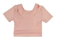 Světlerůžové sportovní crop tričko se všitým topem 