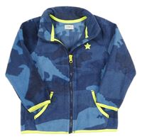 Modro-tmavomodrá army fleecová propínací mikina s hvězdičkou F&F