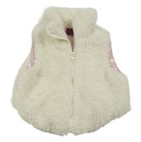 Bílá chlupatá podšitá vesta Kiki&Koko