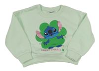 Nové - mátová oversize crop mikina se Stitchem PRIMARK