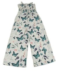 Bílý kalhotový overal s motýlky 