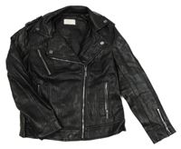 Černý koženkový jarní crop křivák LIPSY LONDON