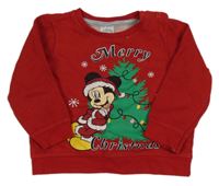 Červená mikina s Minnie s vánočním motivem Disney