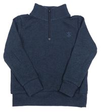 Tmavomodrý melírovaný vzorovaný svetr s číslem Next