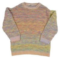 Barevný melírovaný žebrovaný svetr George