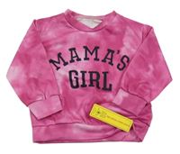 Nové - malinovo-růžová batikovaná mikina s nápisy SHEIN