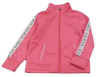 Růžová propínací sportovní mikina s pruhem s nápisy H&M