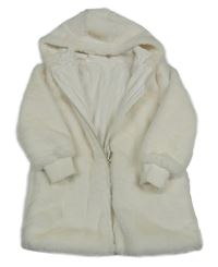 Smetanový kožešinový podšitý kabát s kapucí St. Bernard