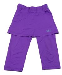 Purpurové elastické capri sportovní legíny se sukní SPORTKIND