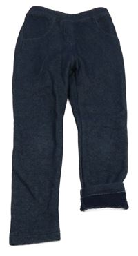 Tmavomodré zateplené tregíny riflového vzhledu lupilu