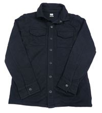 Tmavomodrá vzorovaná košilová bunda F&F