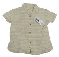 Nové - béžová melírovaná lněná košile George