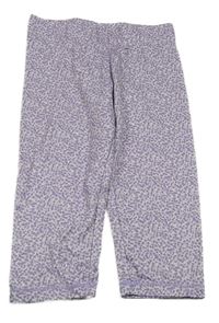 Fialovo-bílé vzorované capri sportovní legíny YIGGA