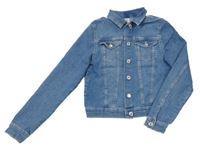 Modrá tepláková riflová crop bunda H&M