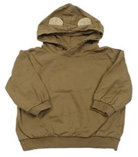 Hnědá mikina s kapucí s oušky H&M