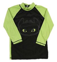 Černo-zelené UV triko s drakem - Jak vycvičit draka