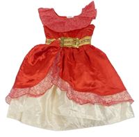 Kostým - Červeno-krémové šaty - Elena z Avaloru Disney