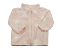 Světlerůžová fleecová propínací mikina se srdíčky Ergee