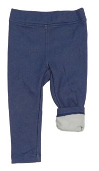 Modré zateplené tregíny riflového vzhledu Lupilu