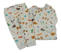 Šedé melírované pyžamo s obrázky George