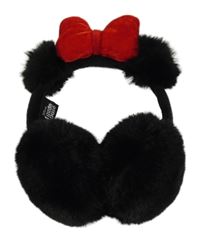 Černé kožešinové klapky na uši - Minnie Disney