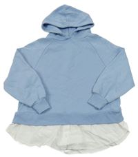 Světlemodrá mikina s halenkou a kapucí Zara