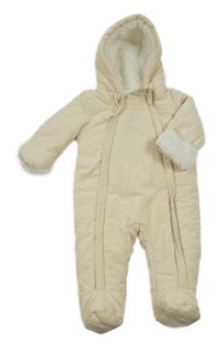 Nové - Béžová manšestrová zateplená kombinéza s kapucí M&S