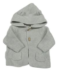 Světlešedý propínací svetr s kapucí Zara