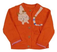 Červený propínací svetr s kočkou Mothercare