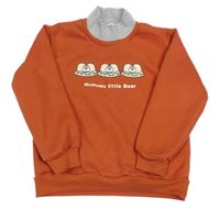 Cihlová mikina s potiskem a rolákem