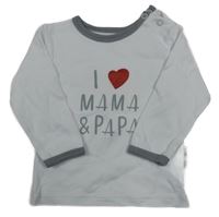 Bílé triko s nápisem a srdcem