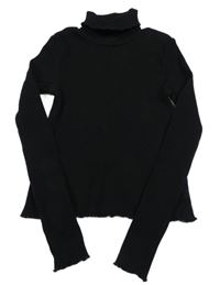 Černý žebrovaný crop rolák C&A