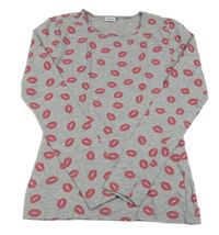 Šedé melírované triko s ústy