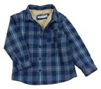 Modro-barevná kostkovaná zateplená košilová bunda Mayoral