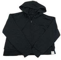 Černá propínací crop mikina s kapucí George