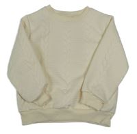 Krémová vzorovaná mikina