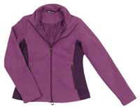 Fialovo-vínová fleecovo/softshellová podšitá bunda
