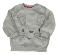 Šedá chlupatá mikina s králíkem Ergee