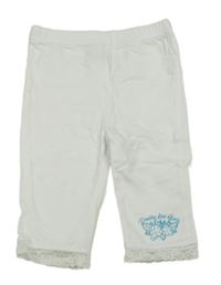 Bílé capri legíny s jahodami a krajkou Dopodopo