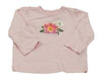 Růžové triko s květnami