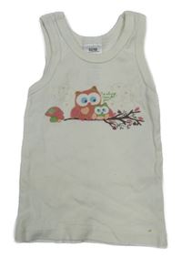 Smetanový top se sovami