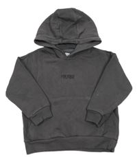 Tmavošedá mikina s nápisem a kapucí F&F