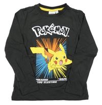Antracitové triko s Pikachu